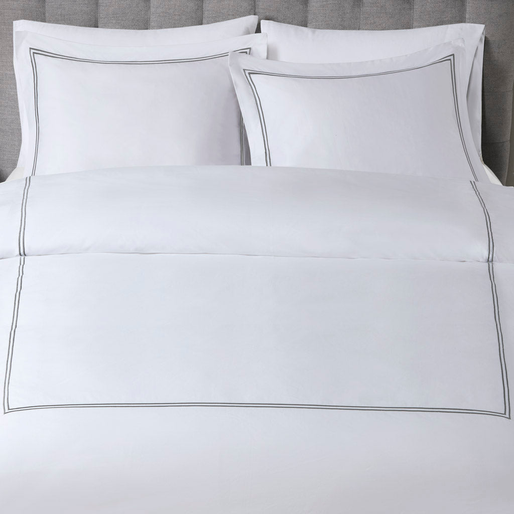 King/Cal King 100% Cotton Sateen Embroidered Comforter Set