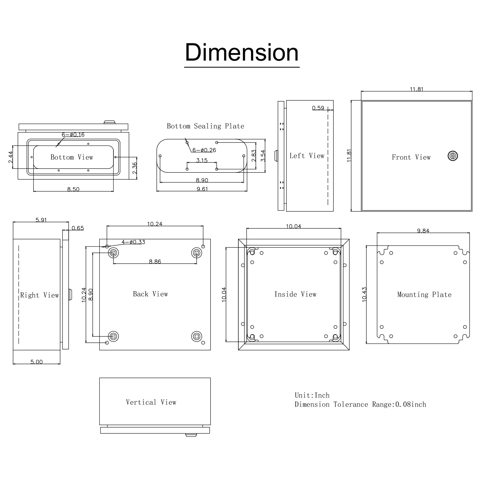 NEMA Steel Enclosure, 12 x 12 x 6'' NEMA 4X Steel Electrical Box, IP66 Waterproof & Dustproof, Outdoor/Indoor Electrical Junction Box, with Mounting Plate