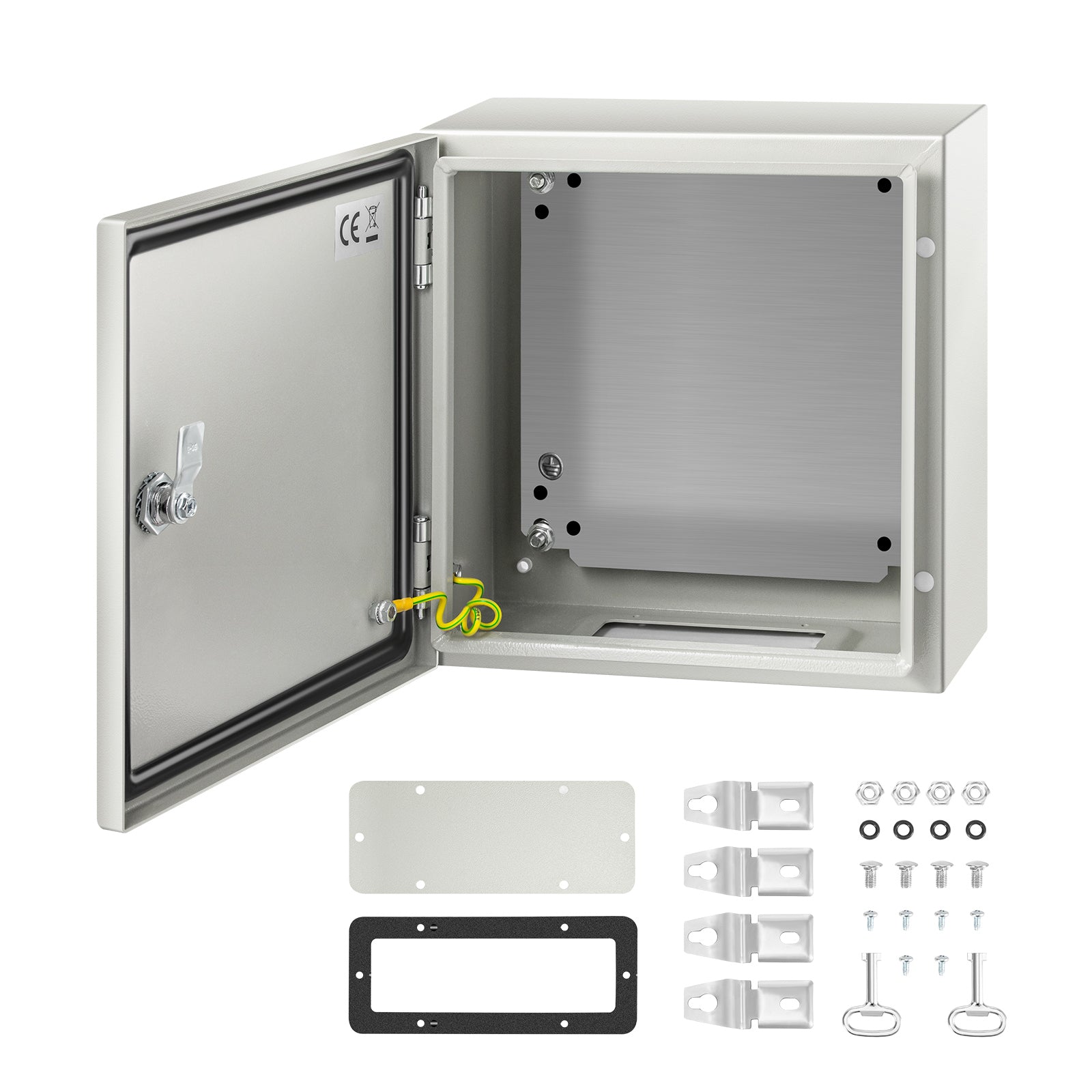 NEMA Steel Enclosure, 12 x 12 x 6'' NEMA 4X Steel Electrical Box, IP66 Waterproof & Dustproof, Outdoor/Indoor Electrical Junction Box, with Mounting Plate