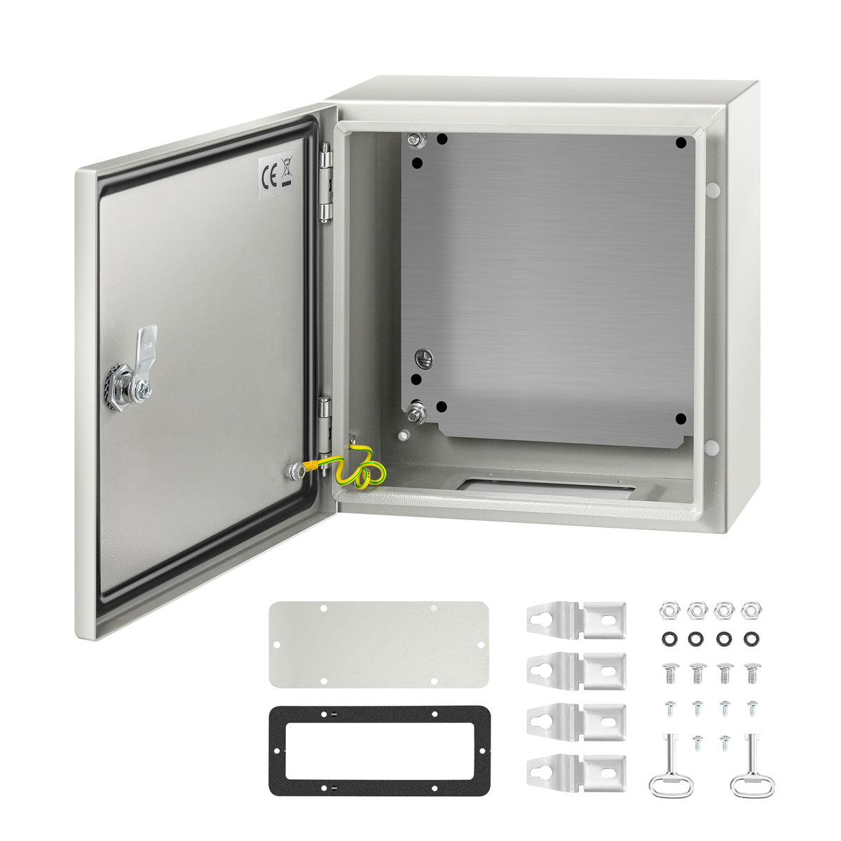 NEMA Steel Enclosure, 12 x 12 x 6'' NEMA 4X Steel Electrical Box, IP66 Waterproof & Dustproof, Outdoor/Indoor Electrical Junction Box, with Mounting Plate