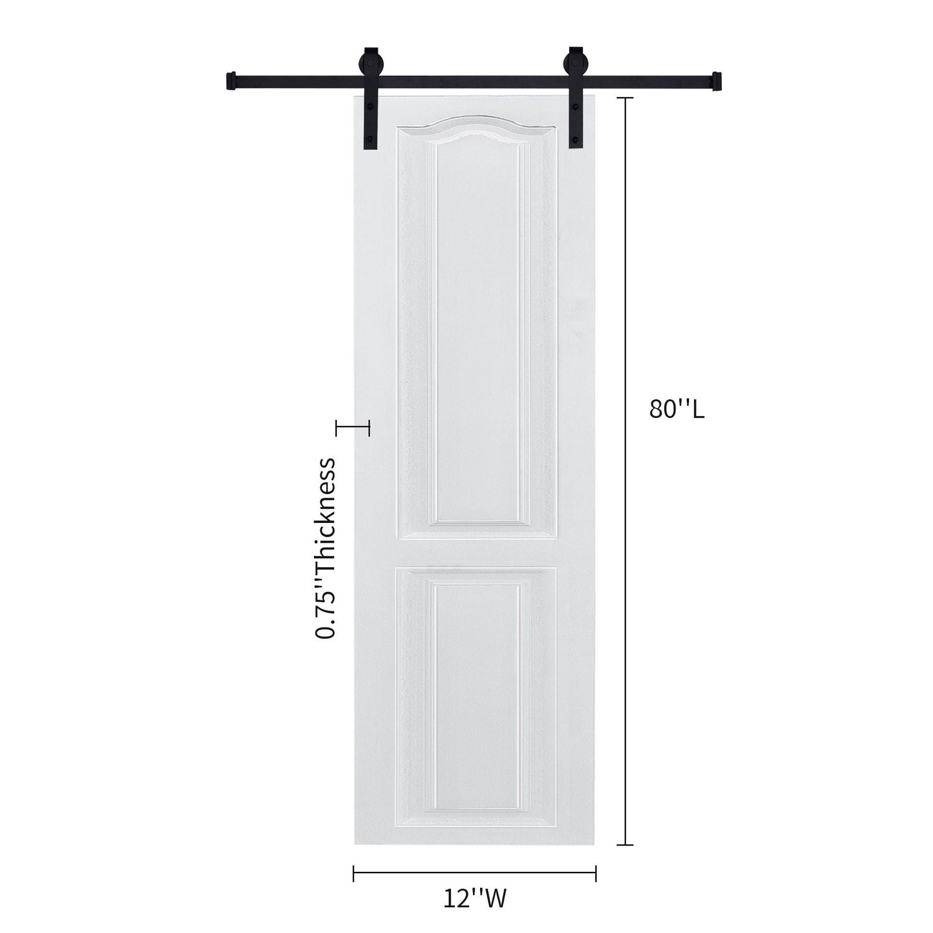 CNC crafted modern door 3/4" thick 12 in. x 80 in. MDF White Barn Sliding Door With Hardware kit