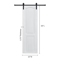 CNC crafted modern door 3/4" thick 16 in. x 84 in. MDF White Barn Sliding Door With Hardware kit
