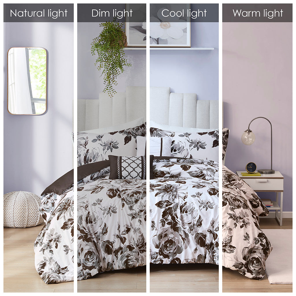 Full/Queen Floral Print Comforter Set