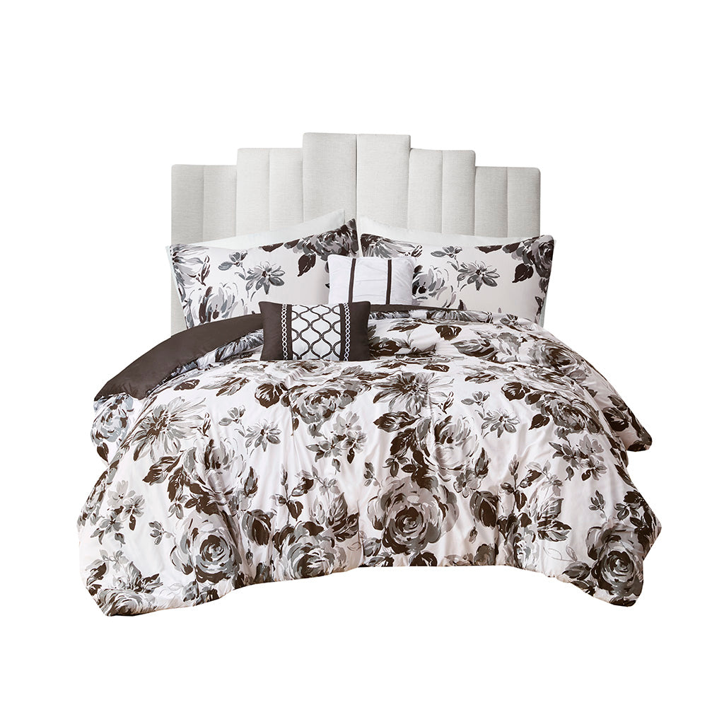 Full/Queen Floral Print Comforter Set