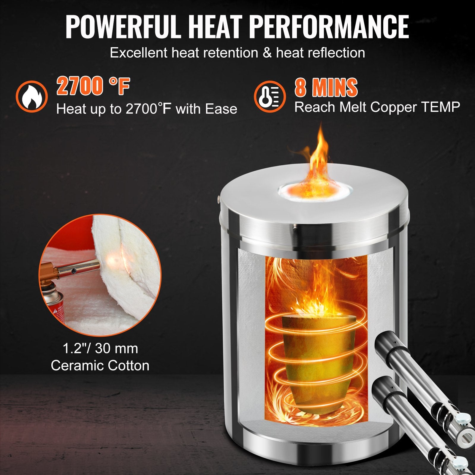 Propane Melting Furnace Kit, 12KG Large Capacity Foundry Home Kilns,Stainless Steel Smelter,  Blacksmithing Forge with Crucible an Tongs Kiln, For Metal Scrap Recycle, Gold Copper Silver Casting