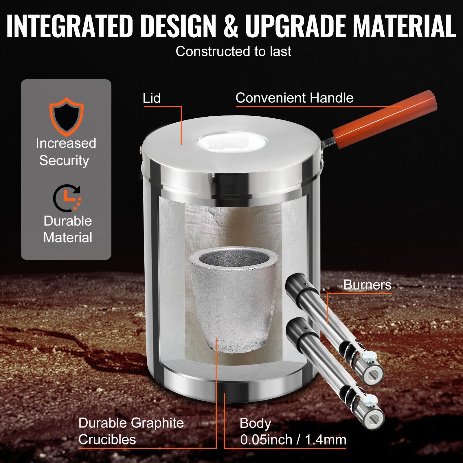 Propane Melting Furnace Kit, 12KG Large Capacity Foundry Home Kilns,Stainless Steel Smelter,  Blacksmithing Forge with Crucible an Tongs Kiln, For Metal Scrap Recycle, Gold Copper Silver Casting