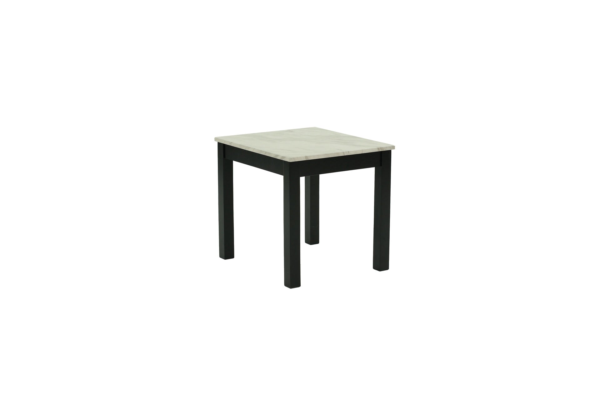 Majestic Beautiful White Faux Marble Top 1x Coffee Table and 2x End Tables 3pc Coffee Table Set Black Legs Living Room Furniture