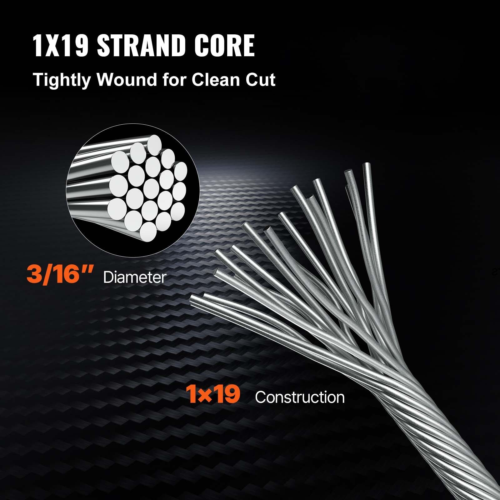 Stainless Steel Cable 3/16"x 1000ft, T316 Marine Grade Deck Cable Railing, 1x19 Strands Construction Braided Aircraft Cable for Deck Rail String Lights Hanging Porch Fence DIY Baluster