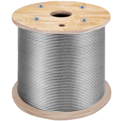 Stainless Steel Cable 3/16"x 1000ft, T316 Marine Grade Deck Cable Railing, 1x19 Strands Construction Braided Aircraft Cable for Deck Rail String Lights Hanging Porch Fence DIY Baluster
