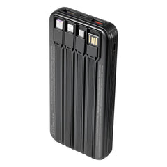 Portable Charger, with Built-in Cables, 10000 mAh Travel Battery Pack, 6 Outputs 3 Inputs Fast Charging Power Bank with USB Type-C Micro-B Input, Smart LED Display, for iPhone, Samsung, Android