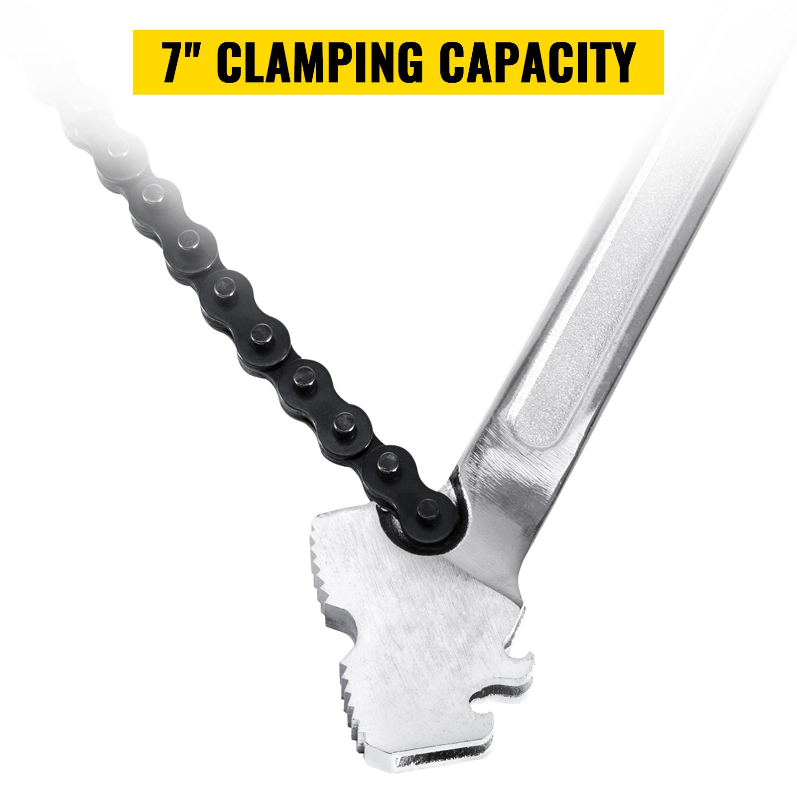 24inch Chain Wrench Carbon Steel Chain Pipe Wrench Heavy Duty 6.7inch Diameter Capacity Chain Strap Filter Wrench