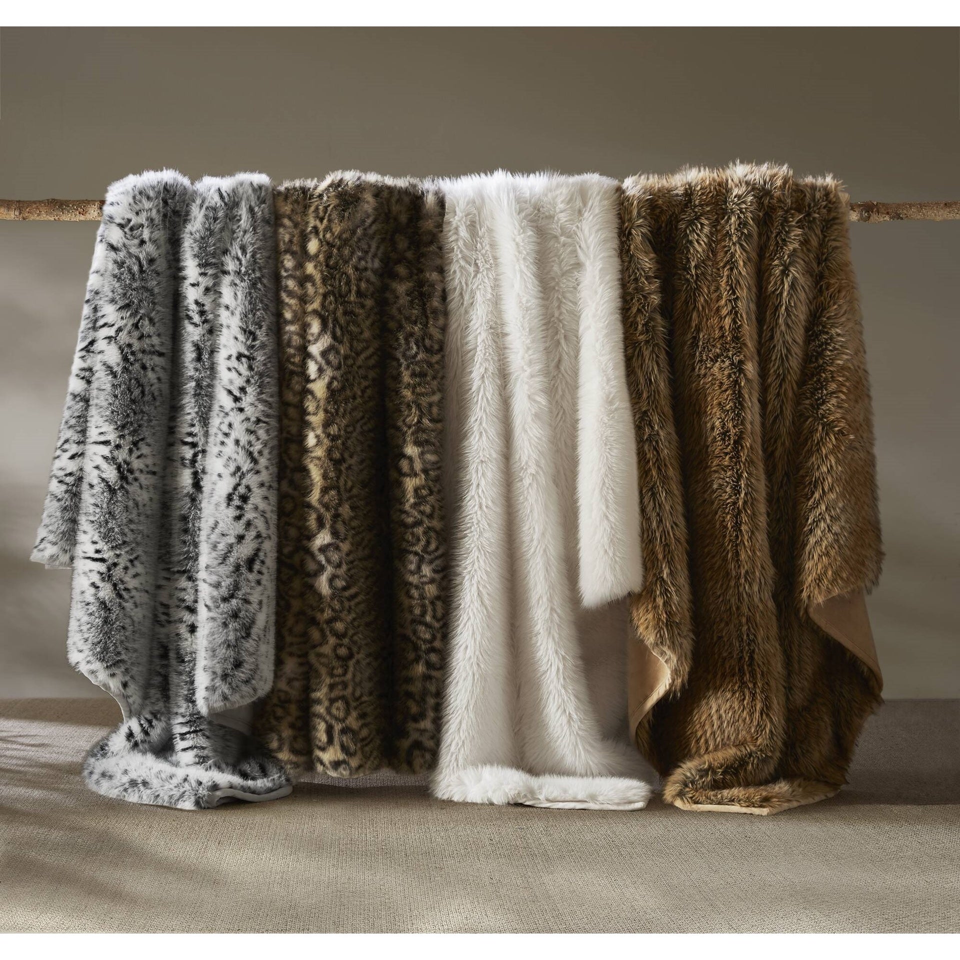1-Piece 60x80" Faux Fur Throw Blanket,Bobcat