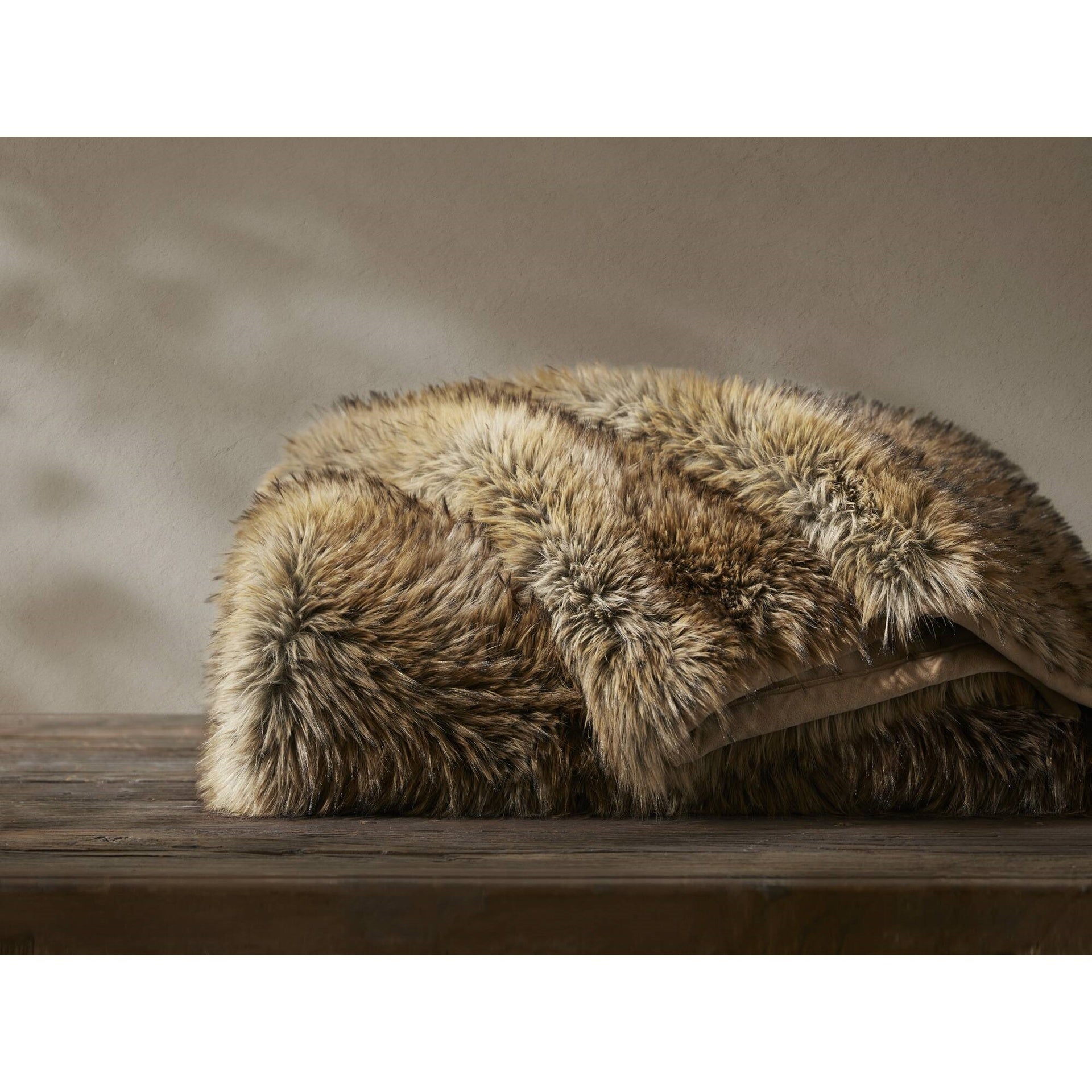 1-Piece 60x80" Faux Fur Throw Blanket,Bobcat