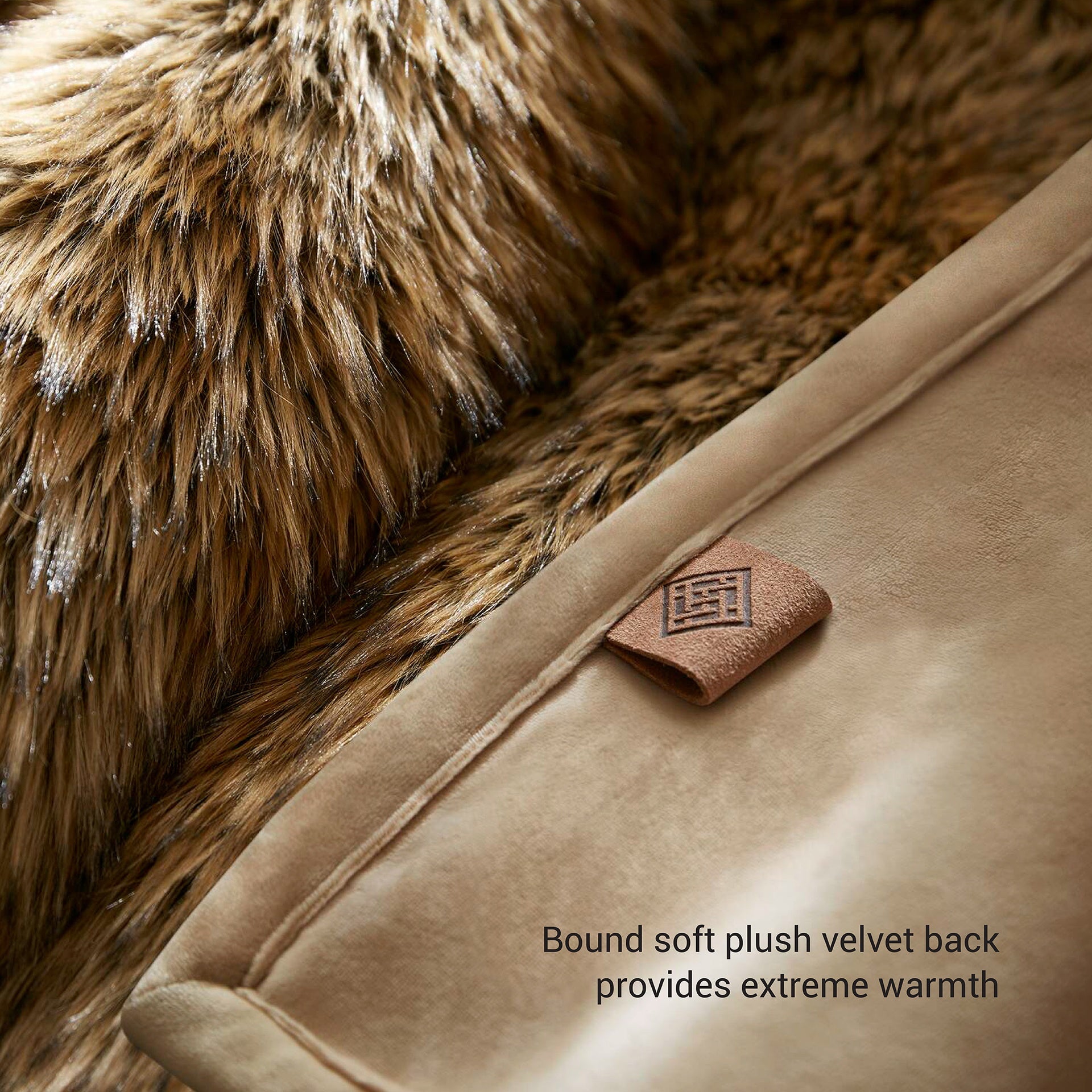1-Piece 60x80" Faux Fur Throw Blanket,Bobcat