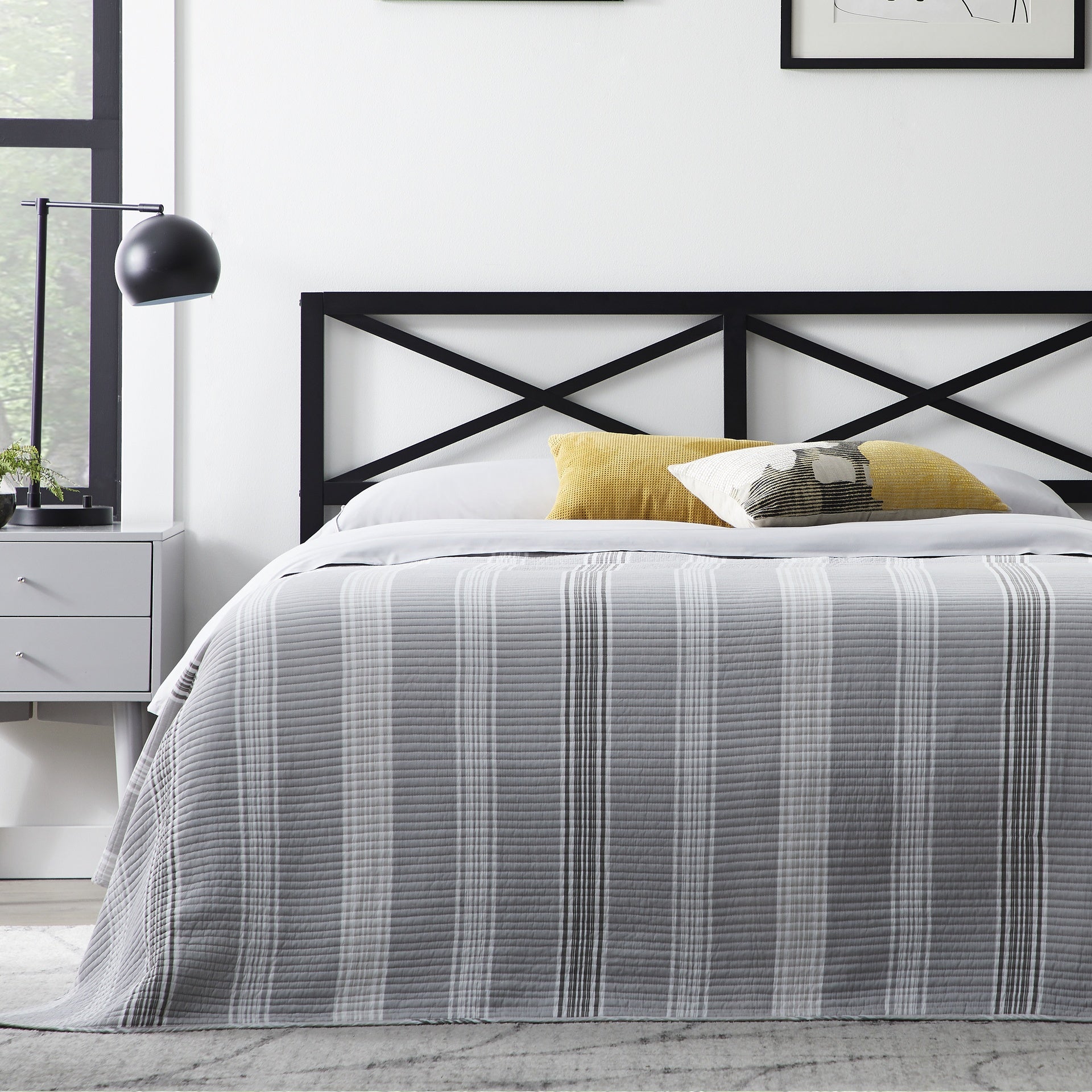 Taylor Metal Headboard, Cal King, Black