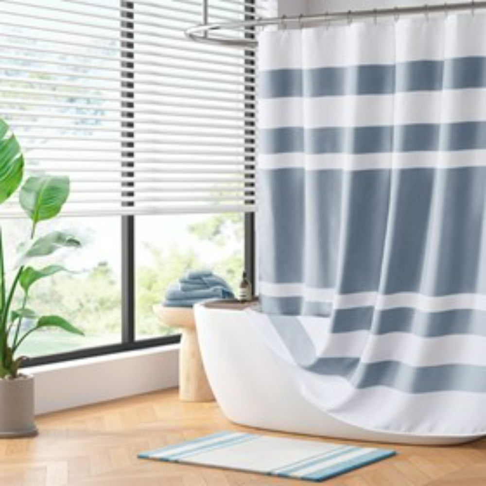 1 PCS 72x78" Shower Curtain with 3M Treatment Dark Blue