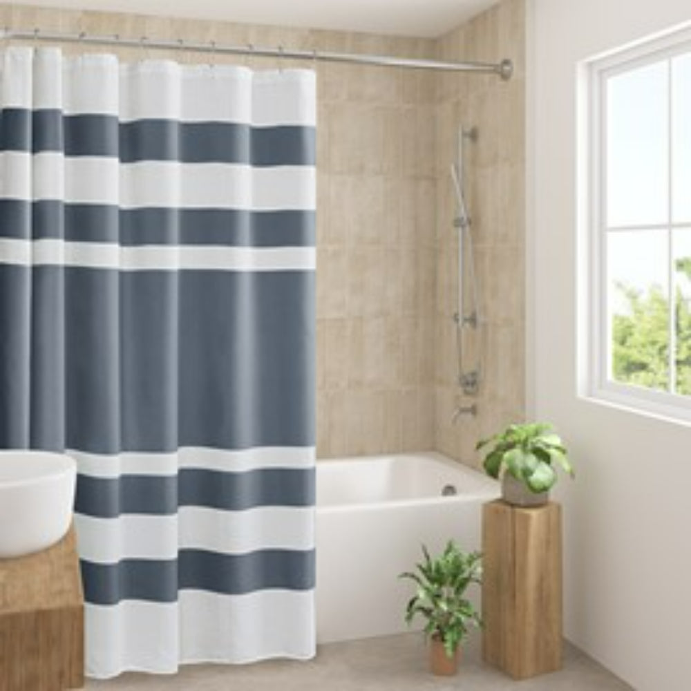 1 PCS 72x78" Shower Curtain with 3M Treatment Dark Blue