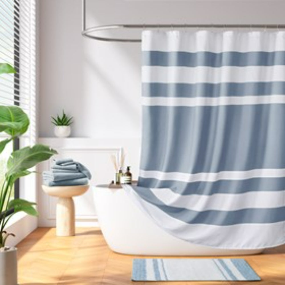 1 PCS 72x78" Shower Curtain with 3M Treatment Dark Blue