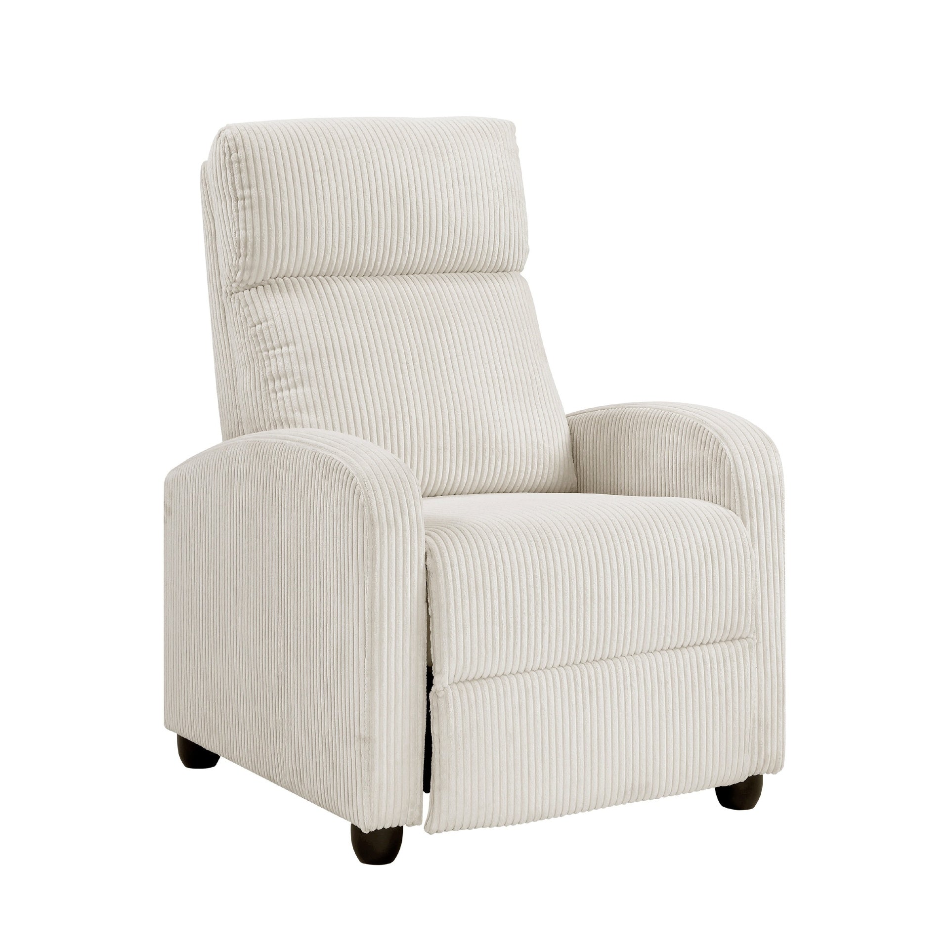 Pary Manual Push Back Reclining Chair with Beige Ribbed Corduroy