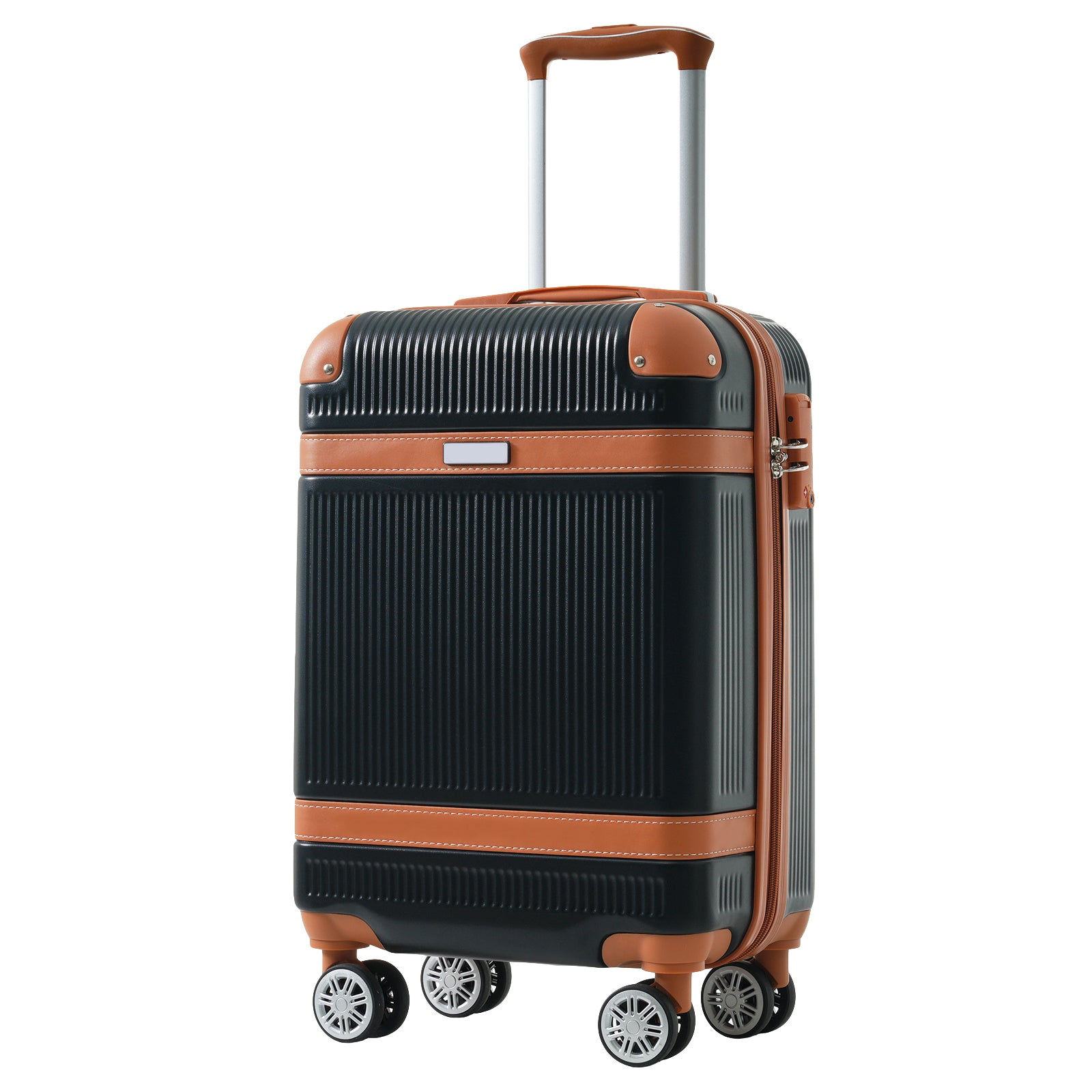 Hardshell Luggage Set 3-Piece, 20 Inch Carry-On Suitcase with Spinner Wheels TSA Lock, Lightweight Durable ABS for Travel Business, Black