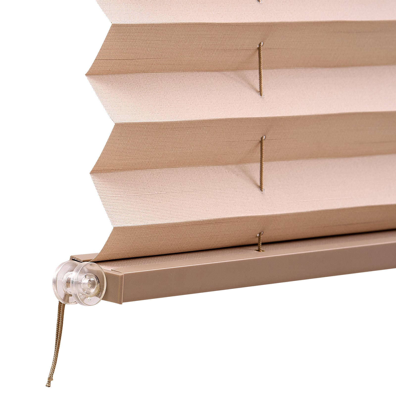 RV Blinds, 62 in x 32 in, RV Pleated Shades, Polyester Fabric, Easy to Clean and Install, Privacy Protection and Sunlight Blocking, for Camper, Travel Trailer, Motorhome Window, Cappuccino
