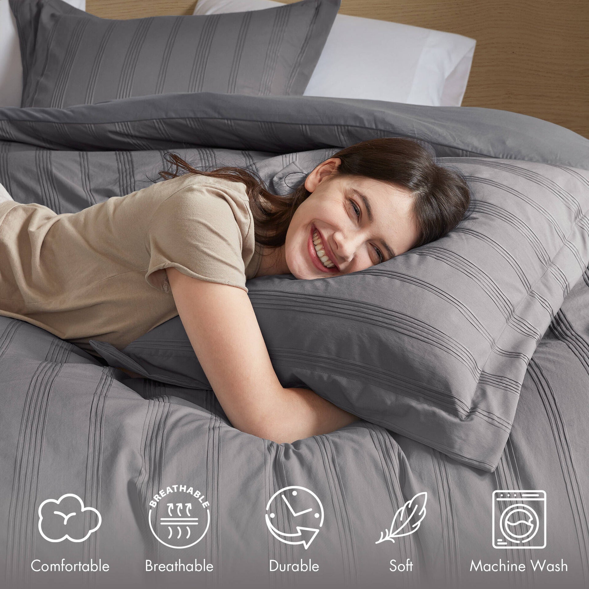 7-Piece Full Woven Striped Comforter Set