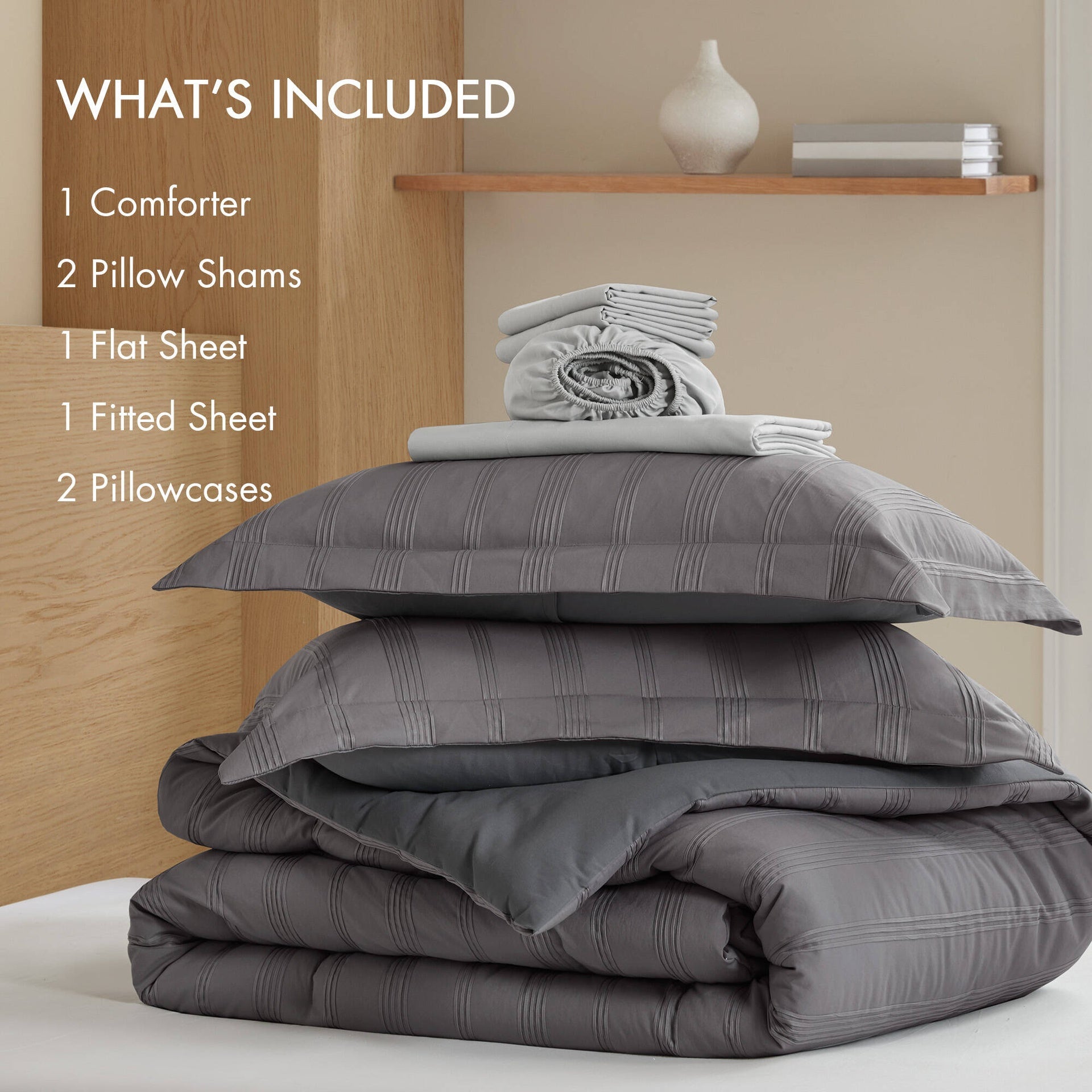 7-Piece Full Woven Striped Comforter Set