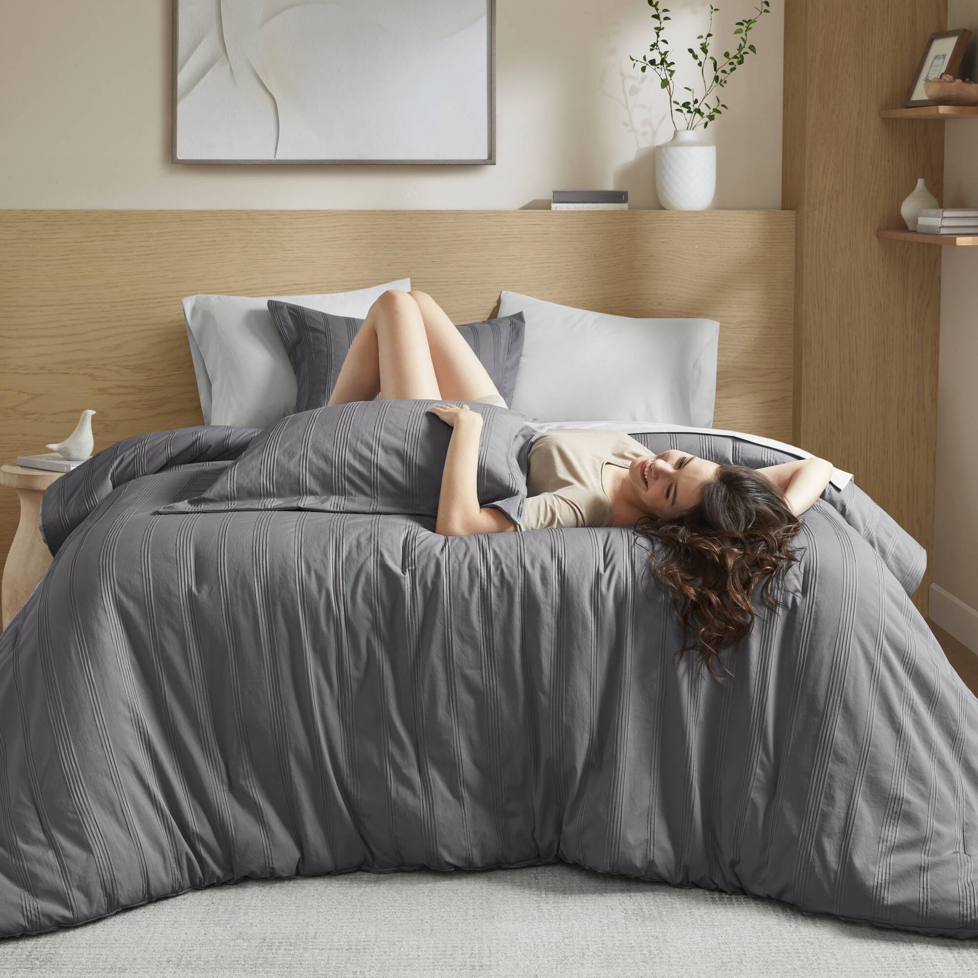 7-Piece Full Woven Striped Comforter Set
