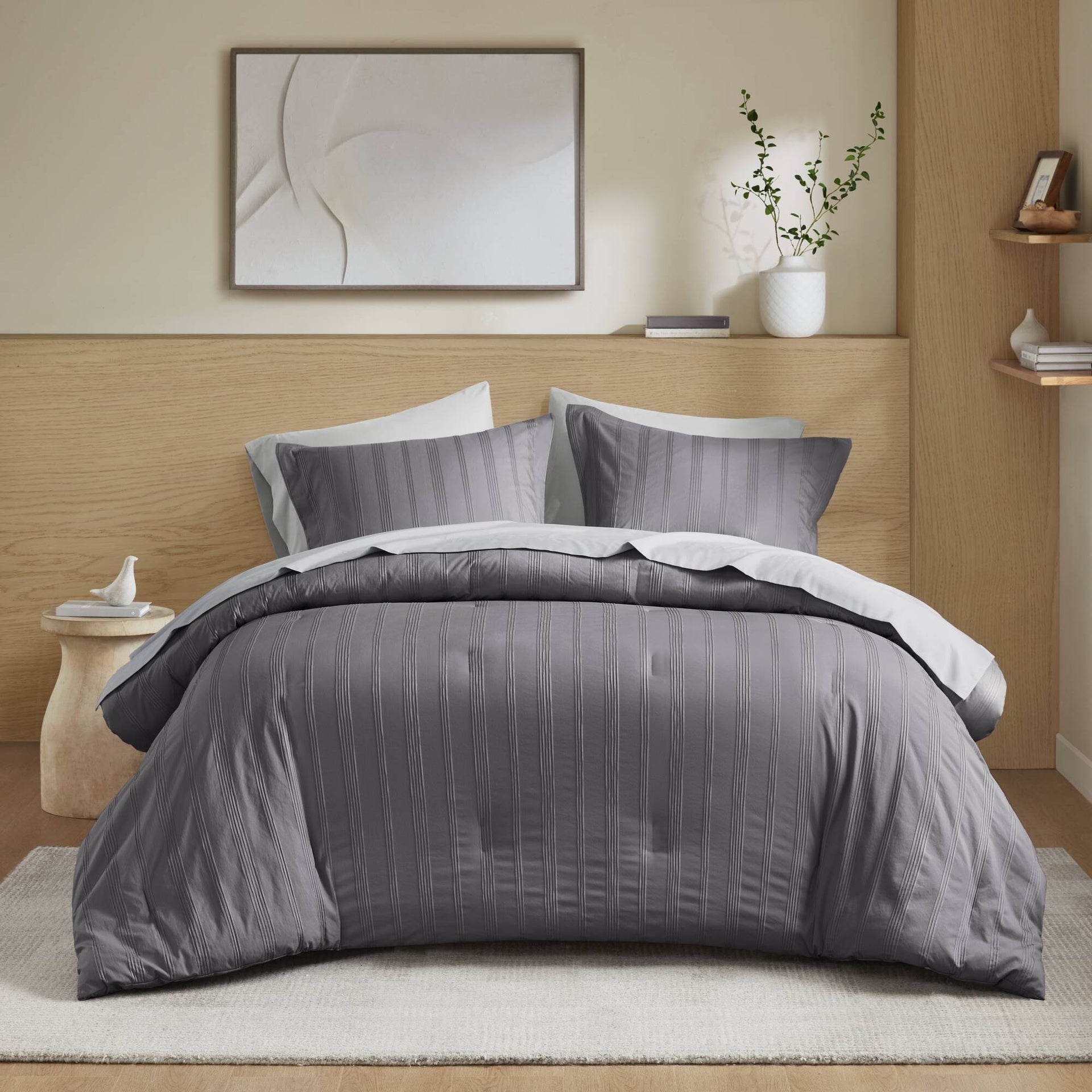 7-Piece Full Woven Striped Comforter Set