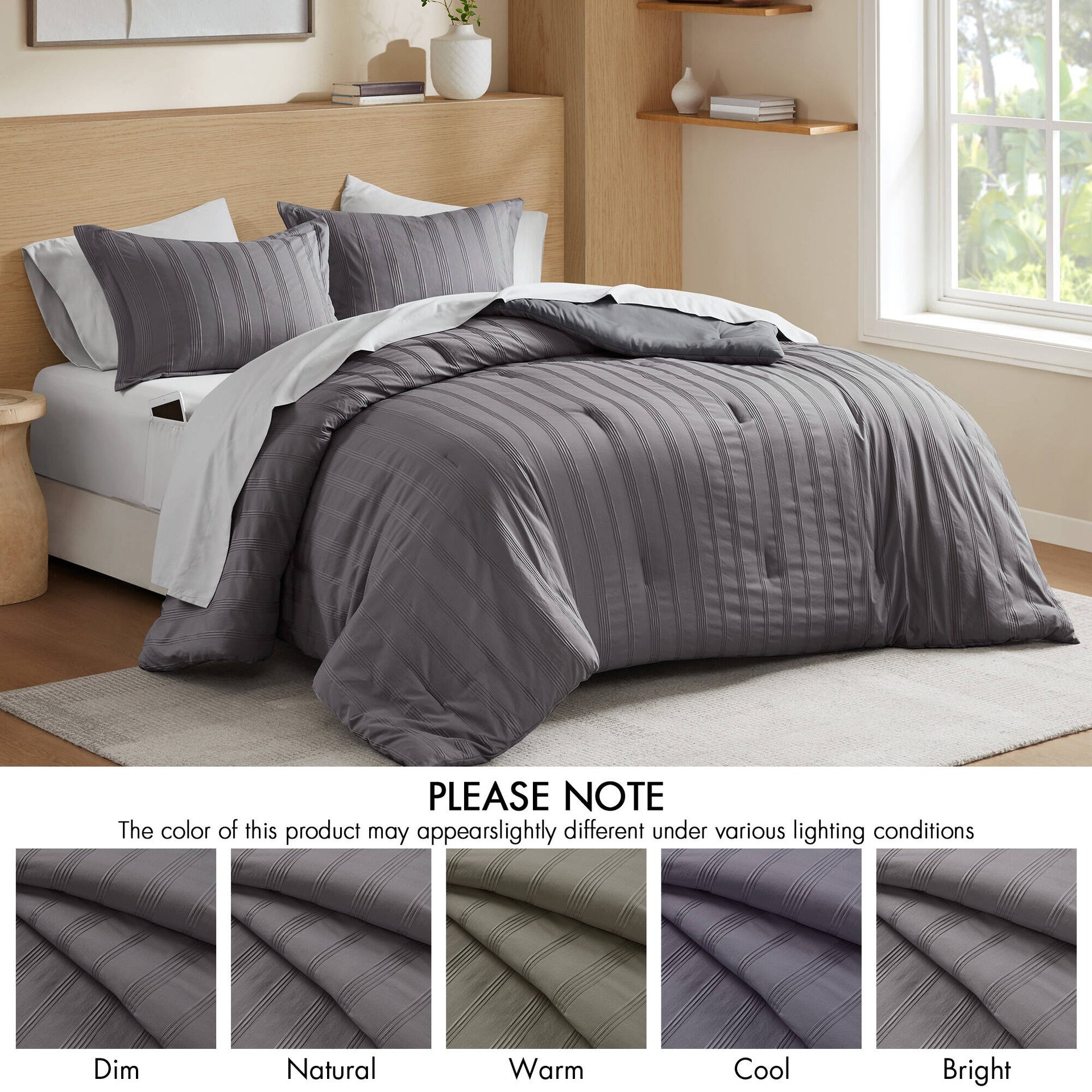 7-Piece Full Woven Striped Comforter Set