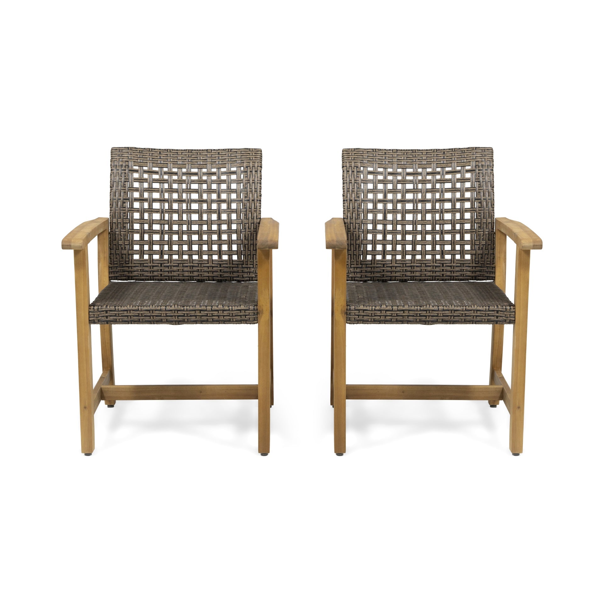 HAMPTON WOOD AND WICKER DINING CHAIR( SET OF 2 )