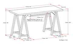 Sawhorse - Desk - Dark Chestnut Brown