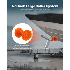 Boat Trailer Winch Stand with Roller Adjustable Height Boat Winch Mount