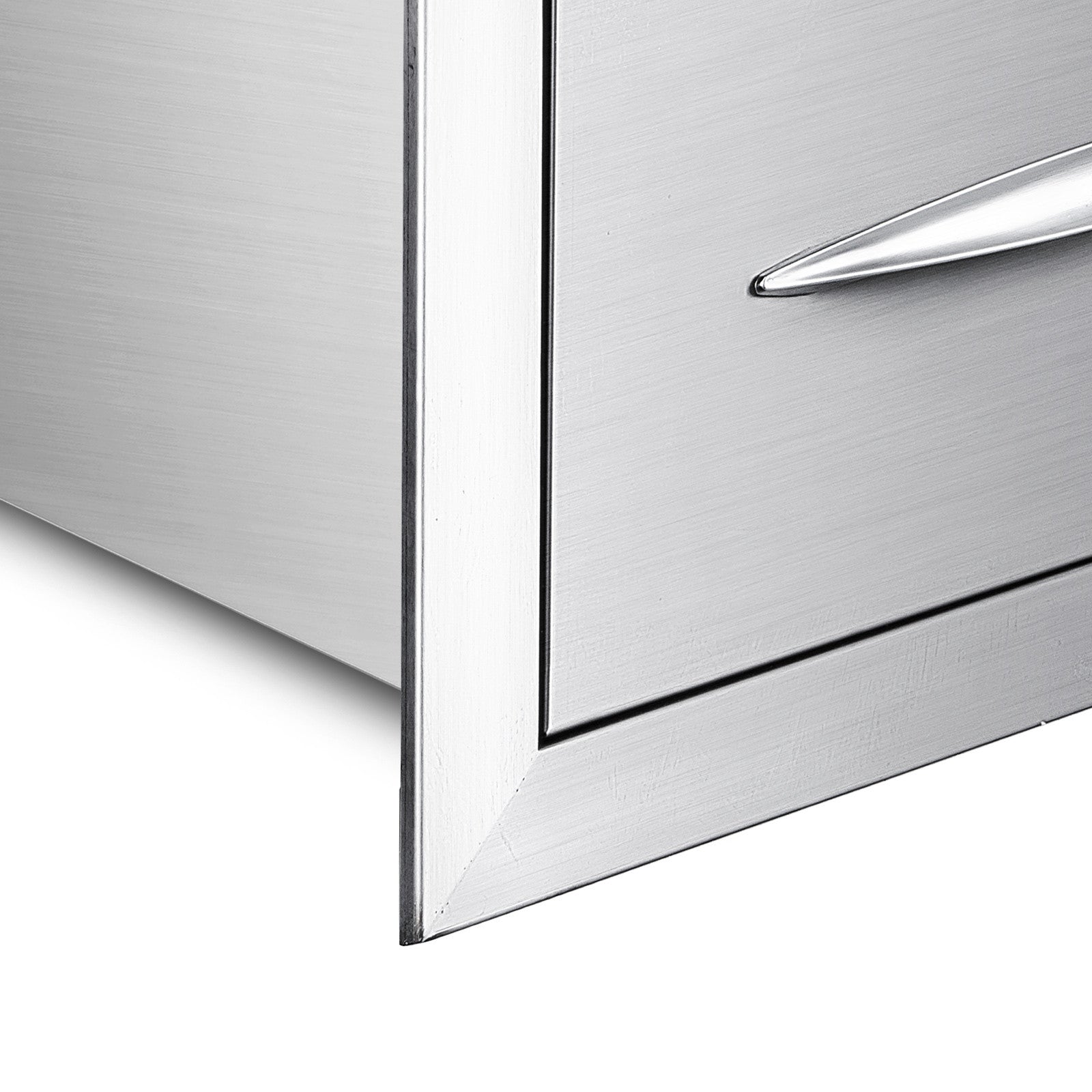 Outdoor Kitchen Drawers 14" W x 20.3" H x 23" D, Flush Mount Triple Access BBQ Drawers Stainless Steel with Handle, BBQ Island Drawers for Outdoor Kitchens or Patio Grill Station