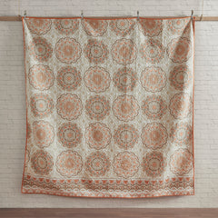 6 Piece Reversible Quilt Set with Throw Pillows Orange King/Cal King