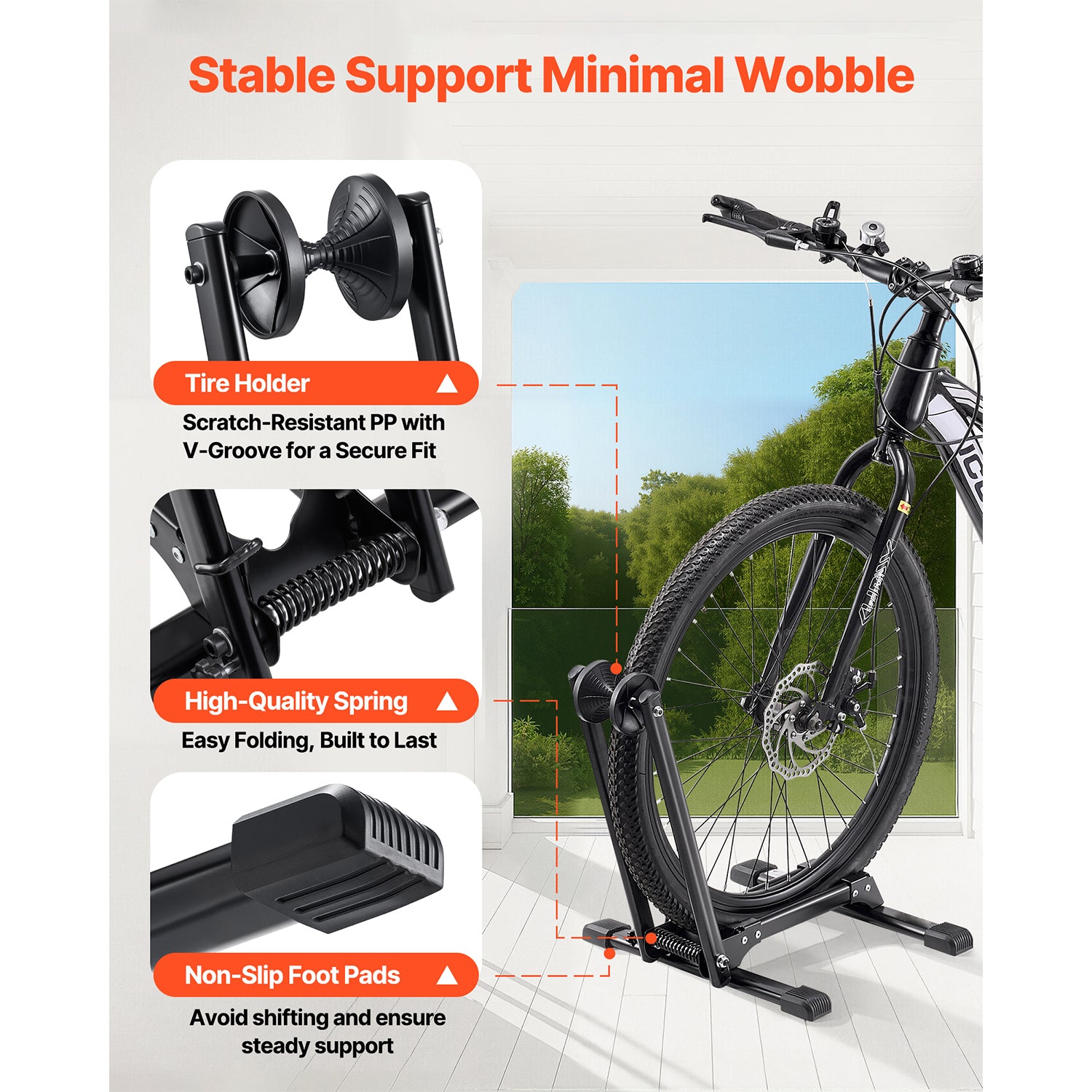 Foldable Bike Rack for 20 to 29 Inch Mountain & Road Bikes Storage Stand 2 Pack