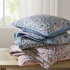 2-Piece Twin Boho Floral Reversible Quilt
