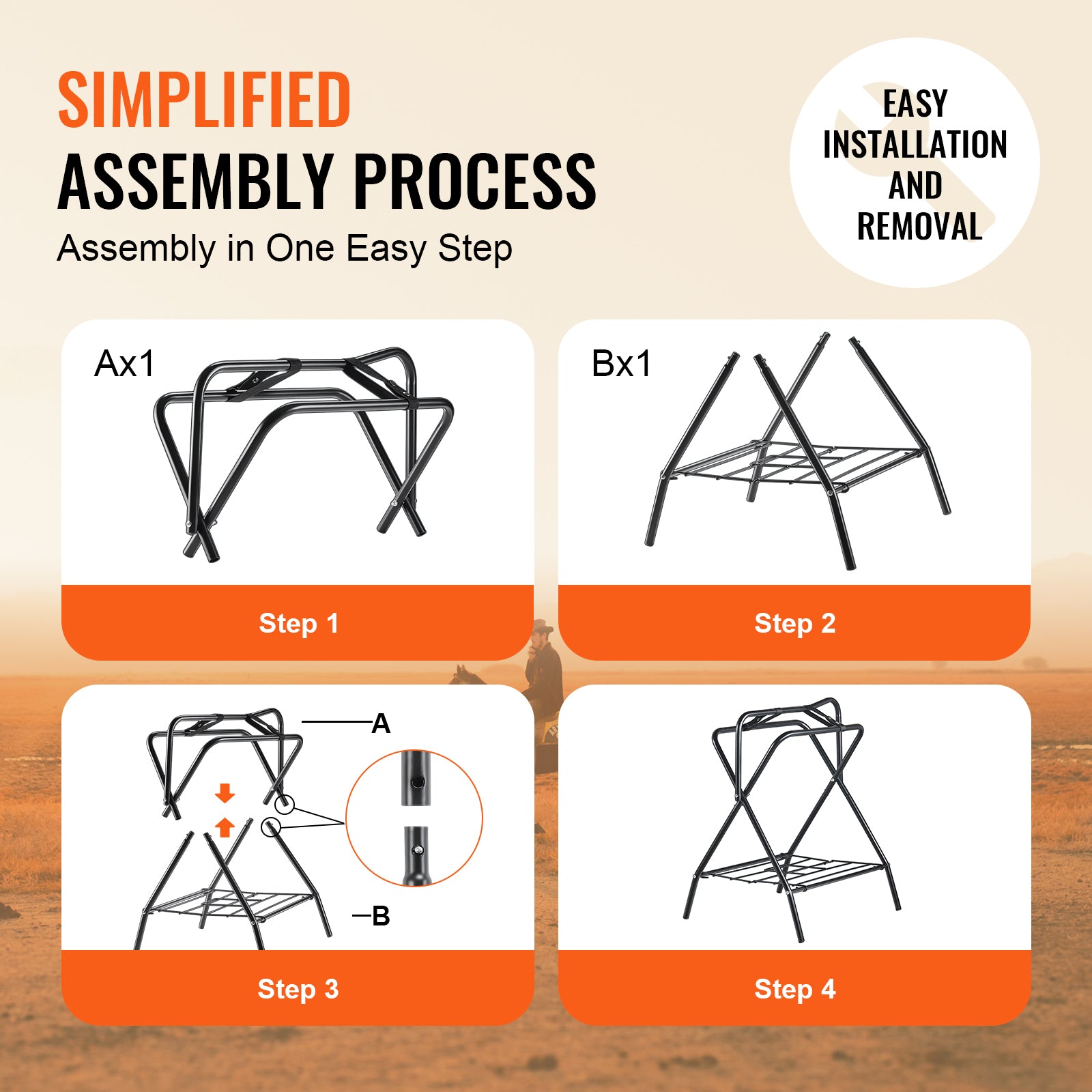 Folding Saddle Rack Freestanding Horse Saddle Stand for English Saddle