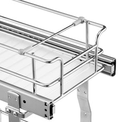2-Tier 8.5"Wx21"Dx15"H Wire Pull Out Cabinet Under Sink Organizer Drawer Basket, 10"Wx22"Dx18"H  Install Size for Cabinet