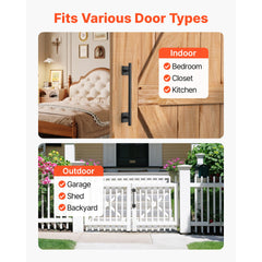 Barn Door Handle 12.6 in Rustic Heavy Duty Carbon Steel Garden Gate Pull Handle
