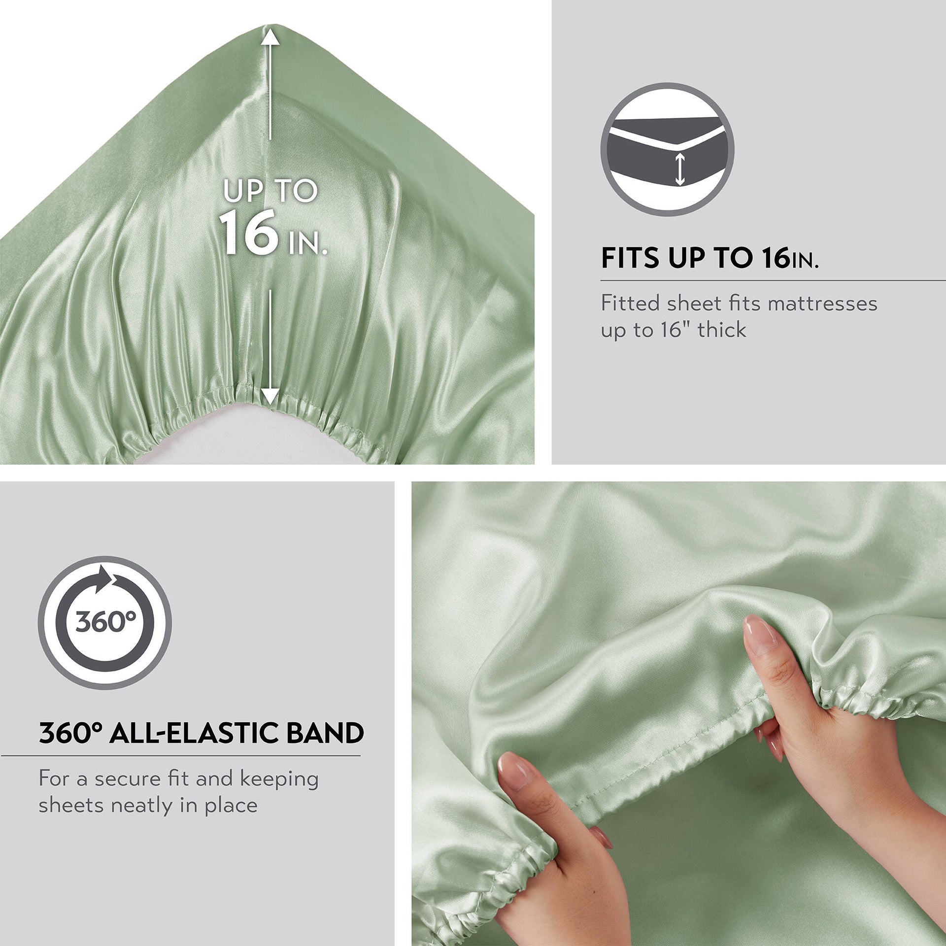 6 PCS Queen Luxury Sheet Set Sage