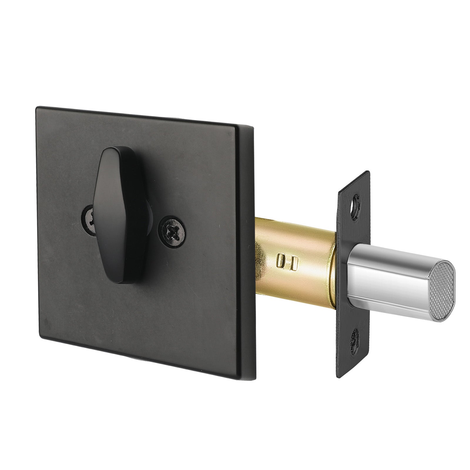 Deadbolt Lock Square Single Cylinder Dead Bolt Keyed 1 Side Matte Black 3 Keys