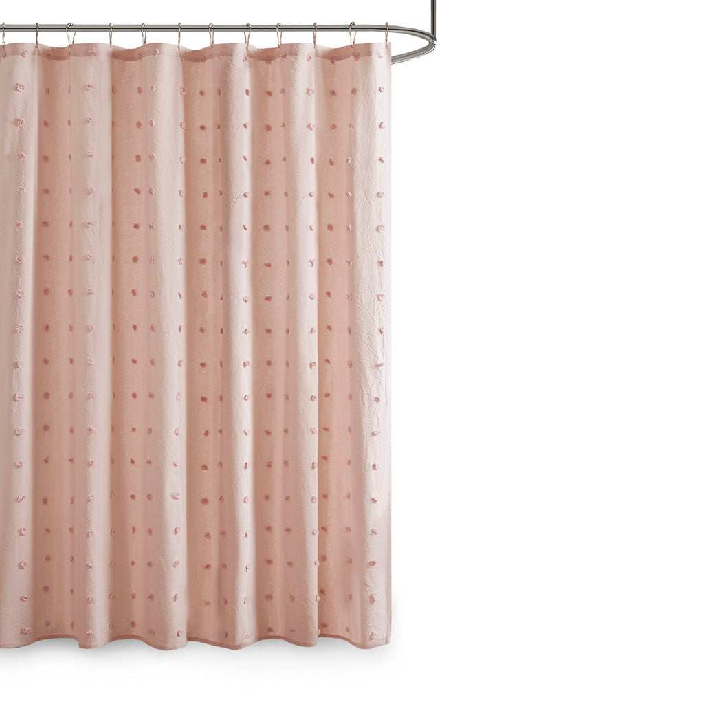 Brooklyn Cotton Jacquard Pom Pom Shower Curtain