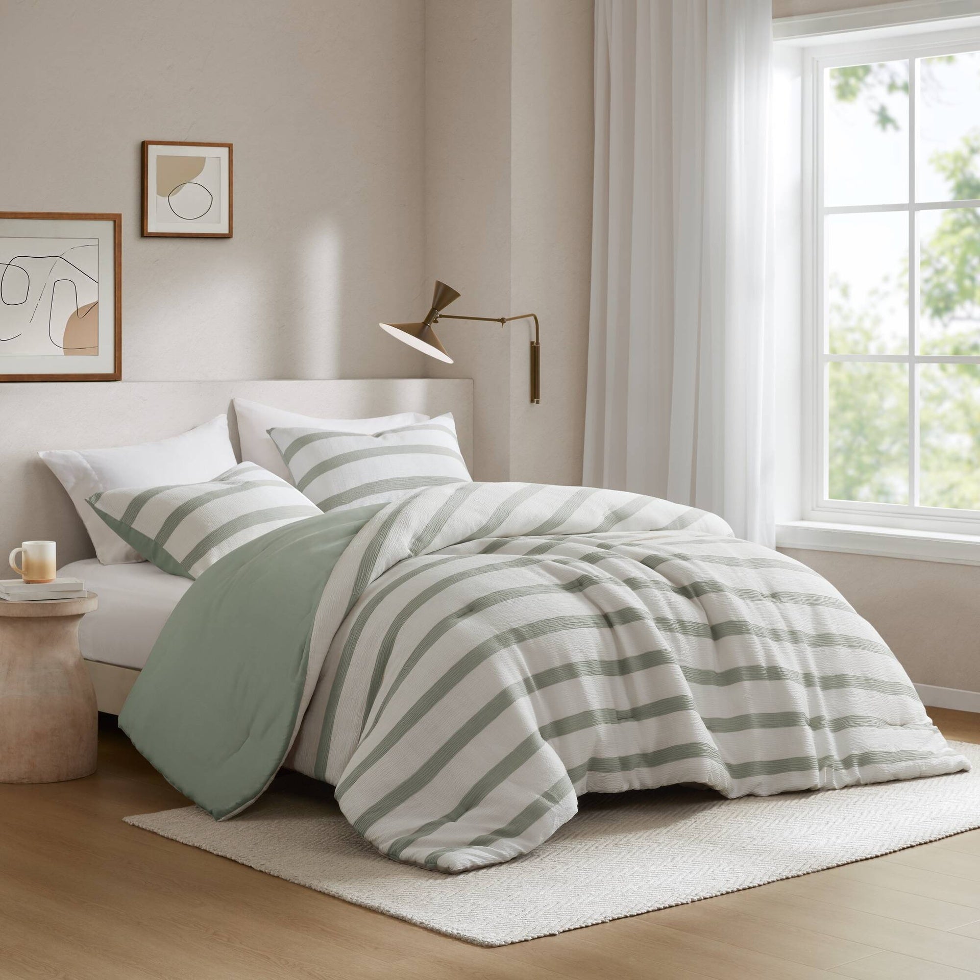 3-Piece King/Cal King Yarn-dyed striped comforter