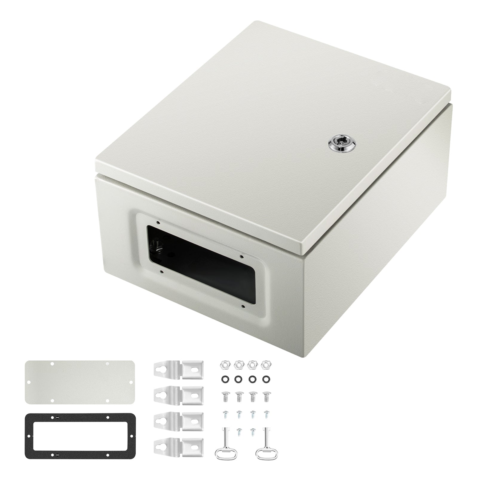 NEMA Steel Enclosure, 12 x 10 x 6'' NEMA 4X Steel Electrical Box, IP66 Waterproof & Dustproof, Outdoor/Indoor Electrical Junction Box, with Mounting Plate