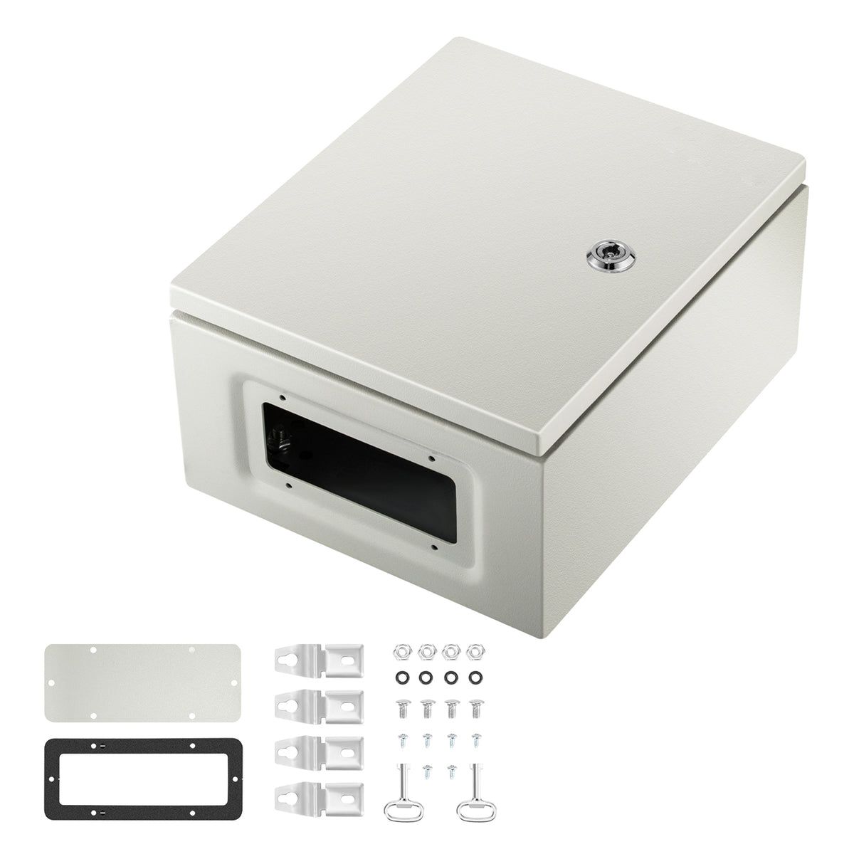 NEMA Steel Enclosure, 12 x 10 x 6'' NEMA 4X Steel Electrical Box, IP66 Waterproof & Dustproof, Outdoor/Indoor Electrical Junction Box, with Mounting Plate