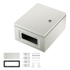 NEMA Steel Enclosure, 12 x 10 x 6'' NEMA 4X Steel Electrical Box, IP66 Waterproof & Dustproof, Outdoor/Indoor Electrical Junction Box, with Mounting Plate