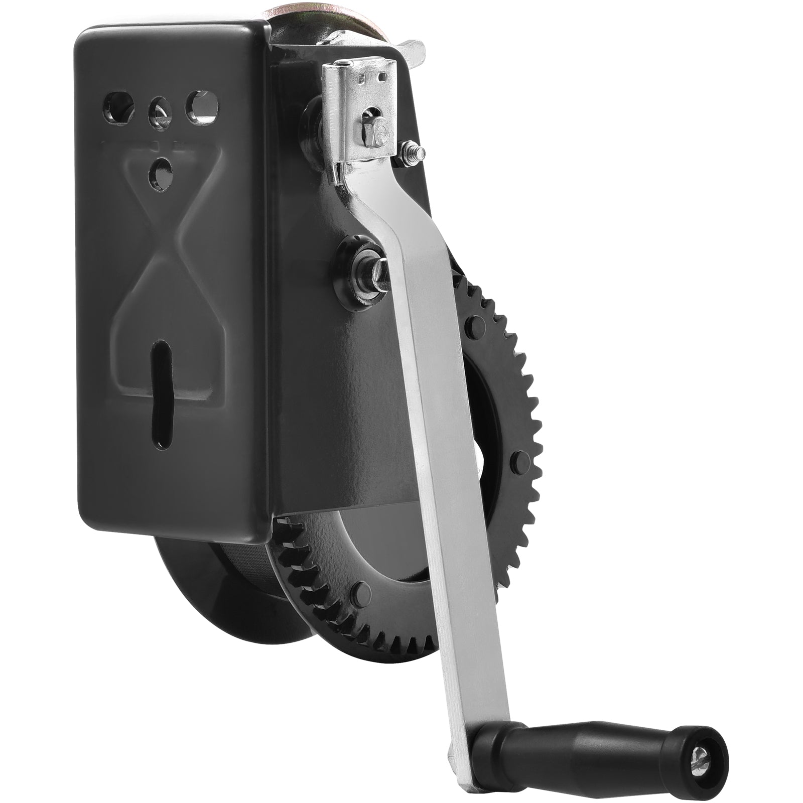 Hand Winch, 3500 lbs Pulling Capacity, Boat Trailer Winch Heavy Duty Rope Crank with 33 ft Polyester Strap and Two-Way Ratchet, Manual Operated Hand Crank Winch for Trailer, Boat or ATV Towing