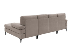Polyester Blend Upholstered U-Shape Sectional with Metal Legs