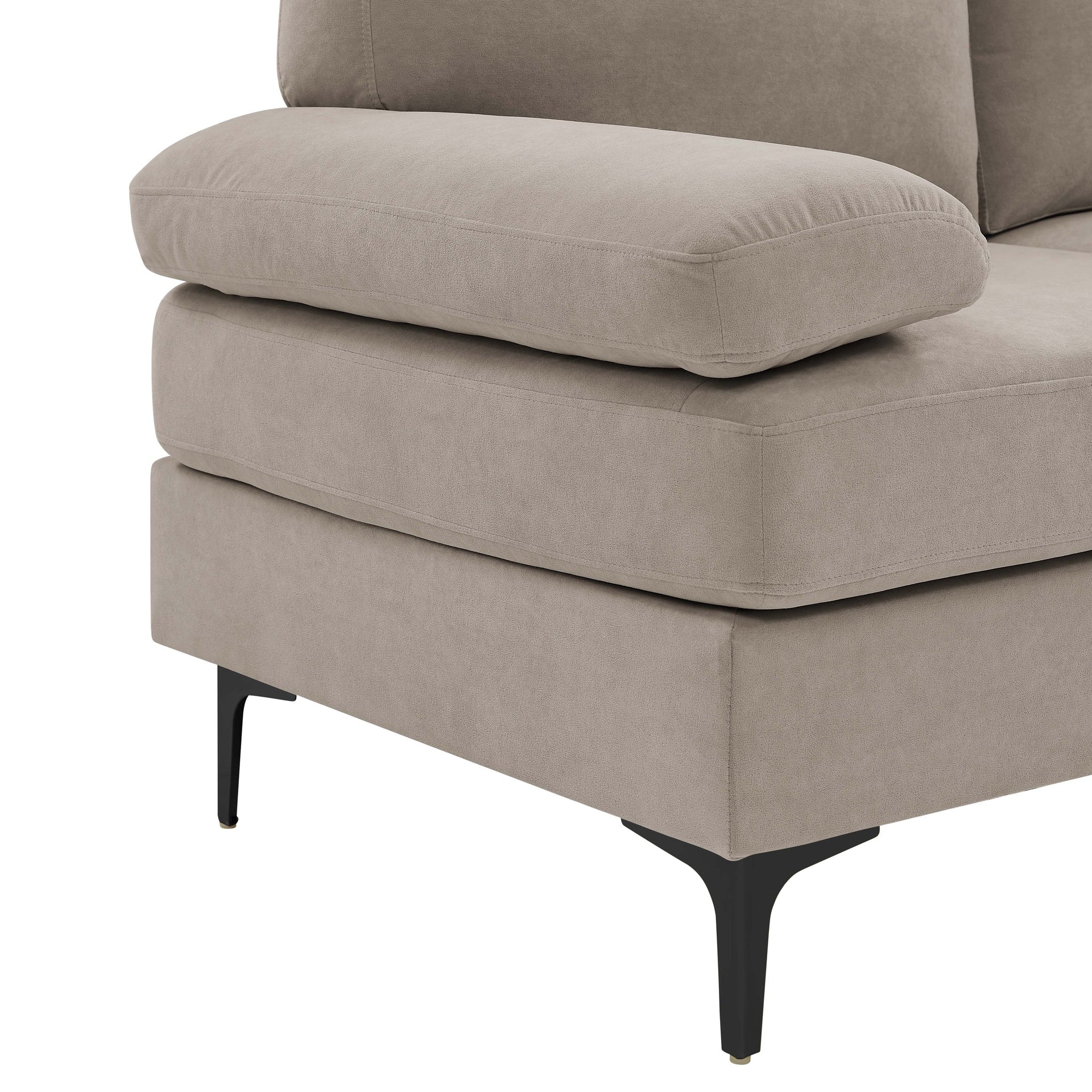 Polyester Blend Upholstered U-Shape Sectional with Metal Legs
